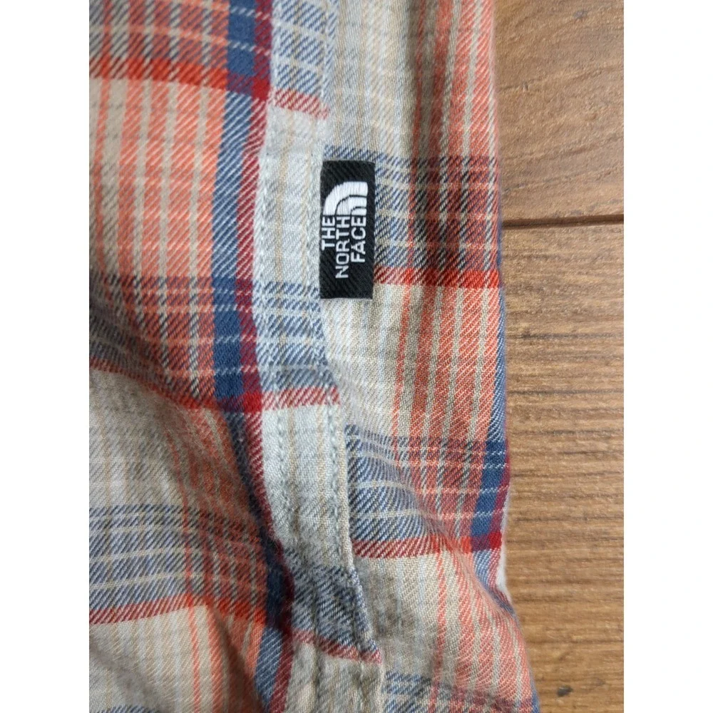 The North Face Shirt Mens 2XL Tan Red Plaid Long‎ Sleeve Button Down Outdoors